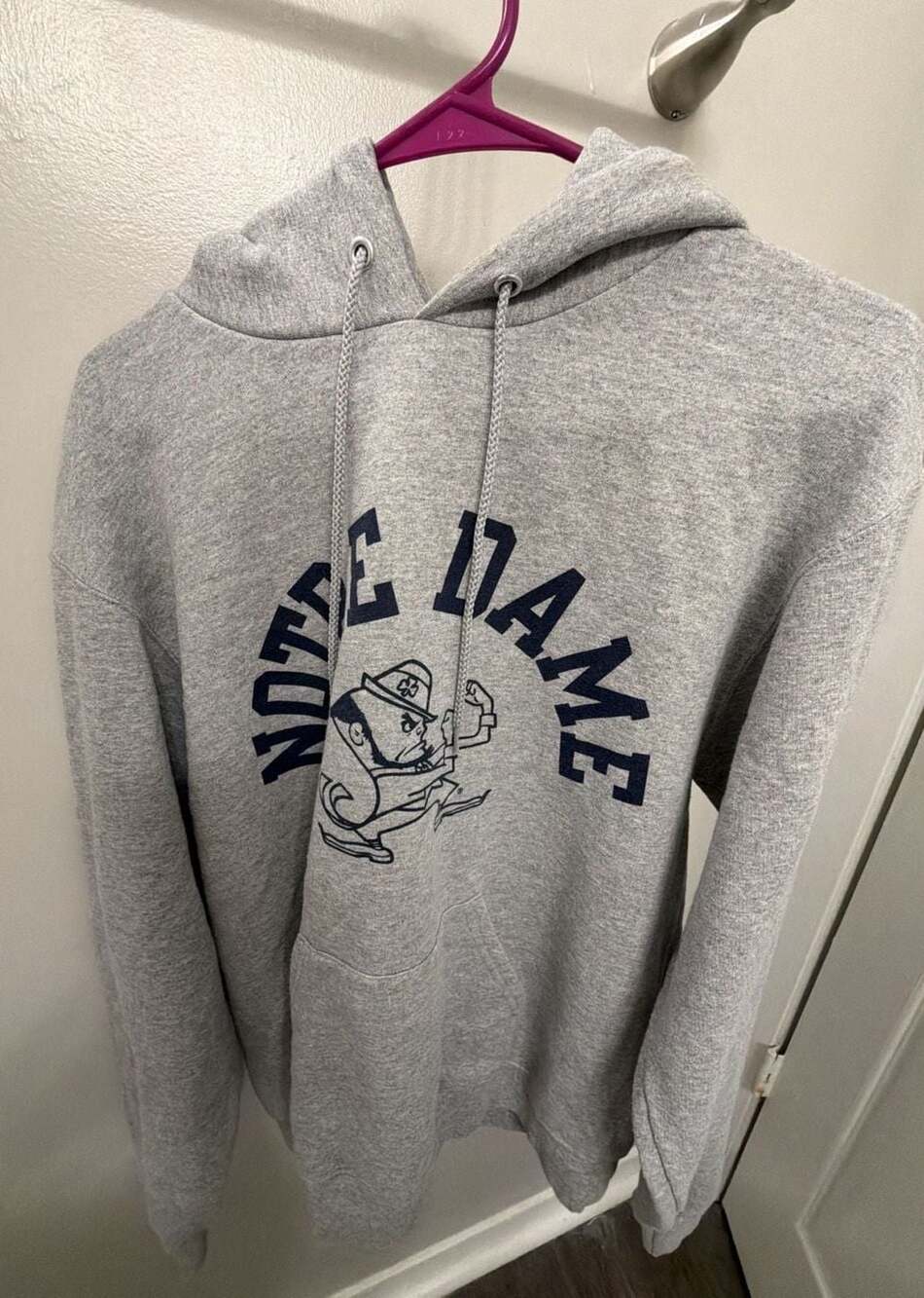 Champion Notre Dame Fighting Irish Hoodie Men’s M Gray Leprechaun NCAA Football
